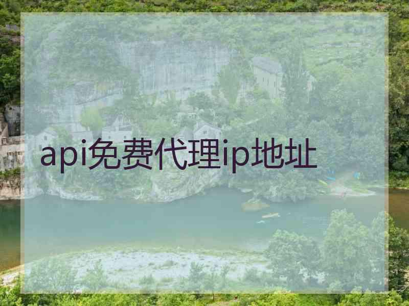 api免费代理ip地址