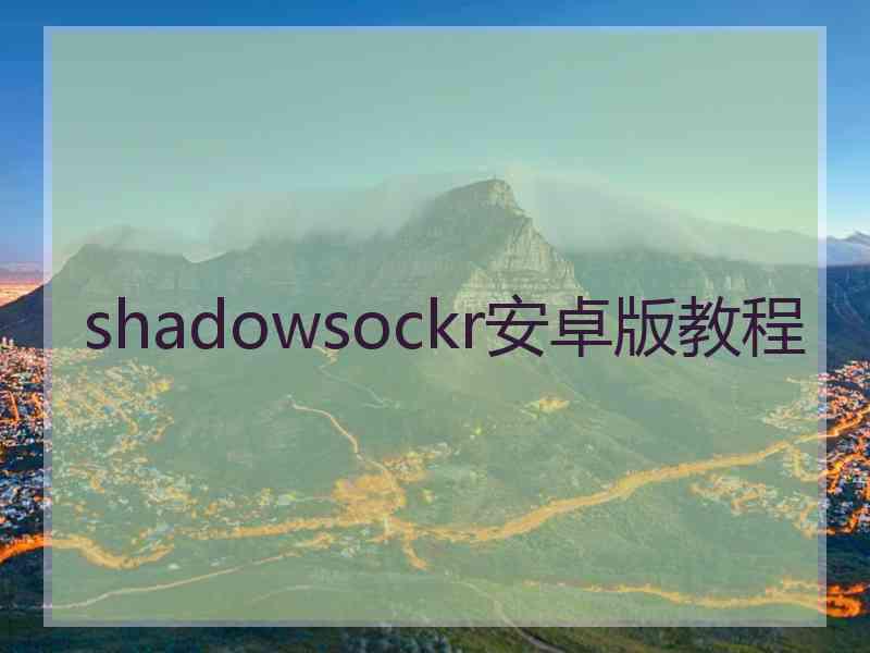 shadowsockr安卓版教程