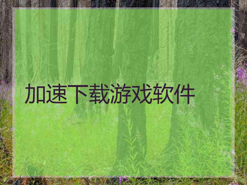 加速下载游戏软件