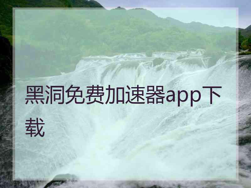 黑洞免费加速器app下载