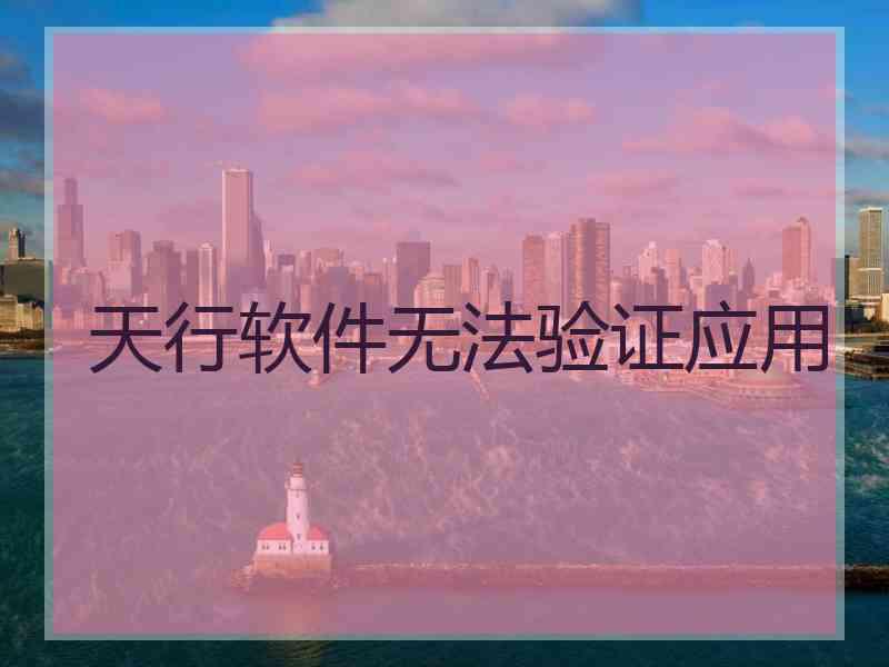 天行软件无法验证应用