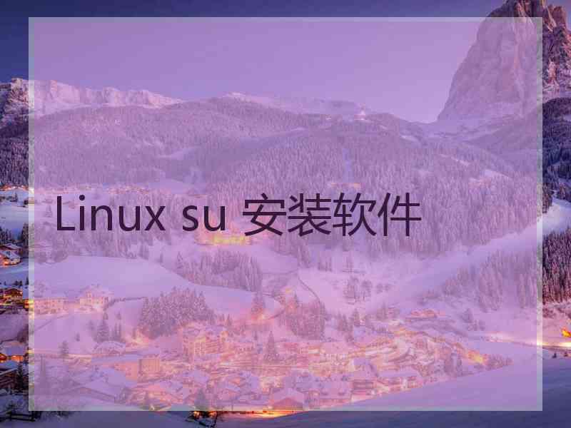 Linux su 安装软件