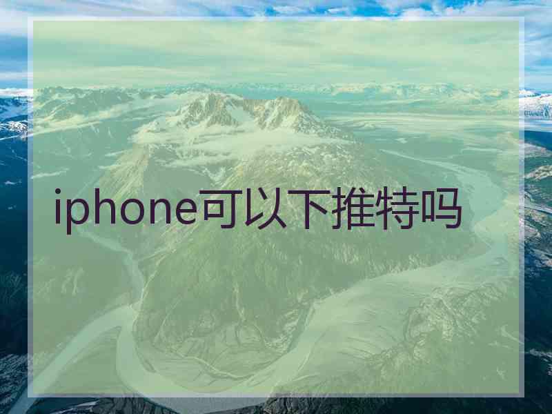 iphone可以下推特吗