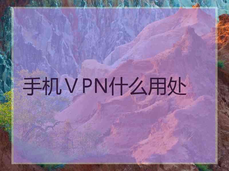 手机ⅤPN什么用处