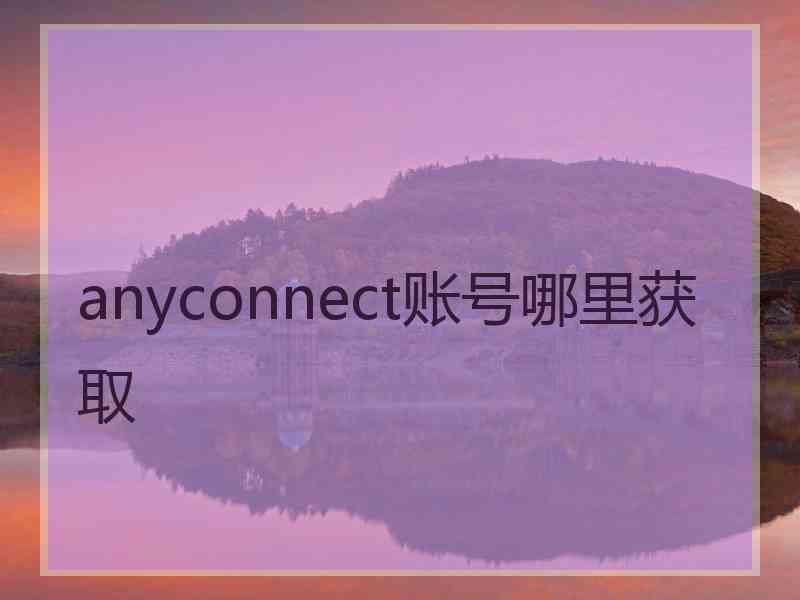 anyconnect账号哪里获取