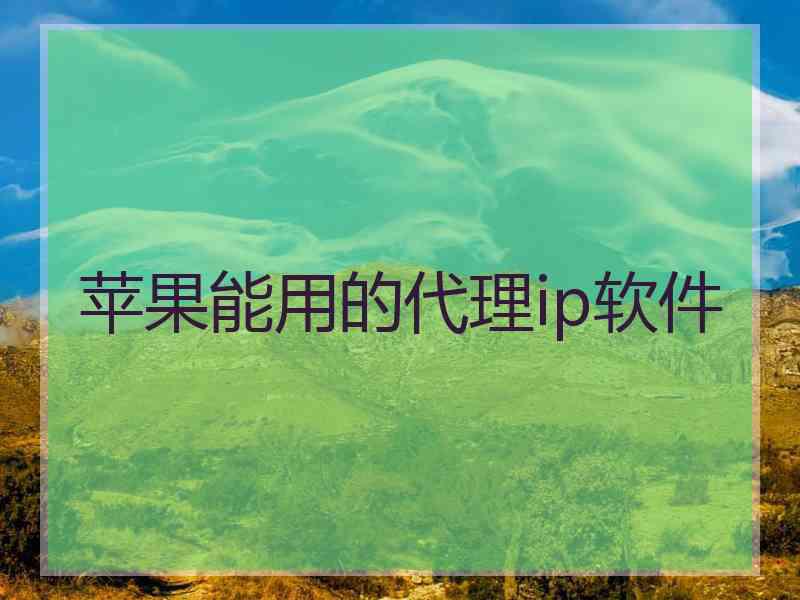 苹果能用的代理ip软件