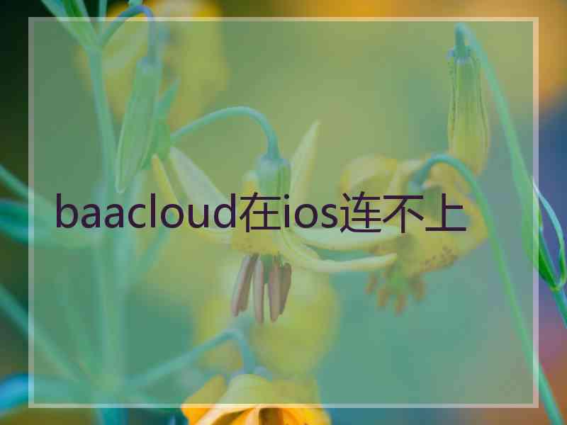 baacloud在ios连不上