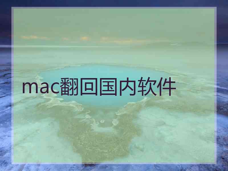 mac翻回国内软件